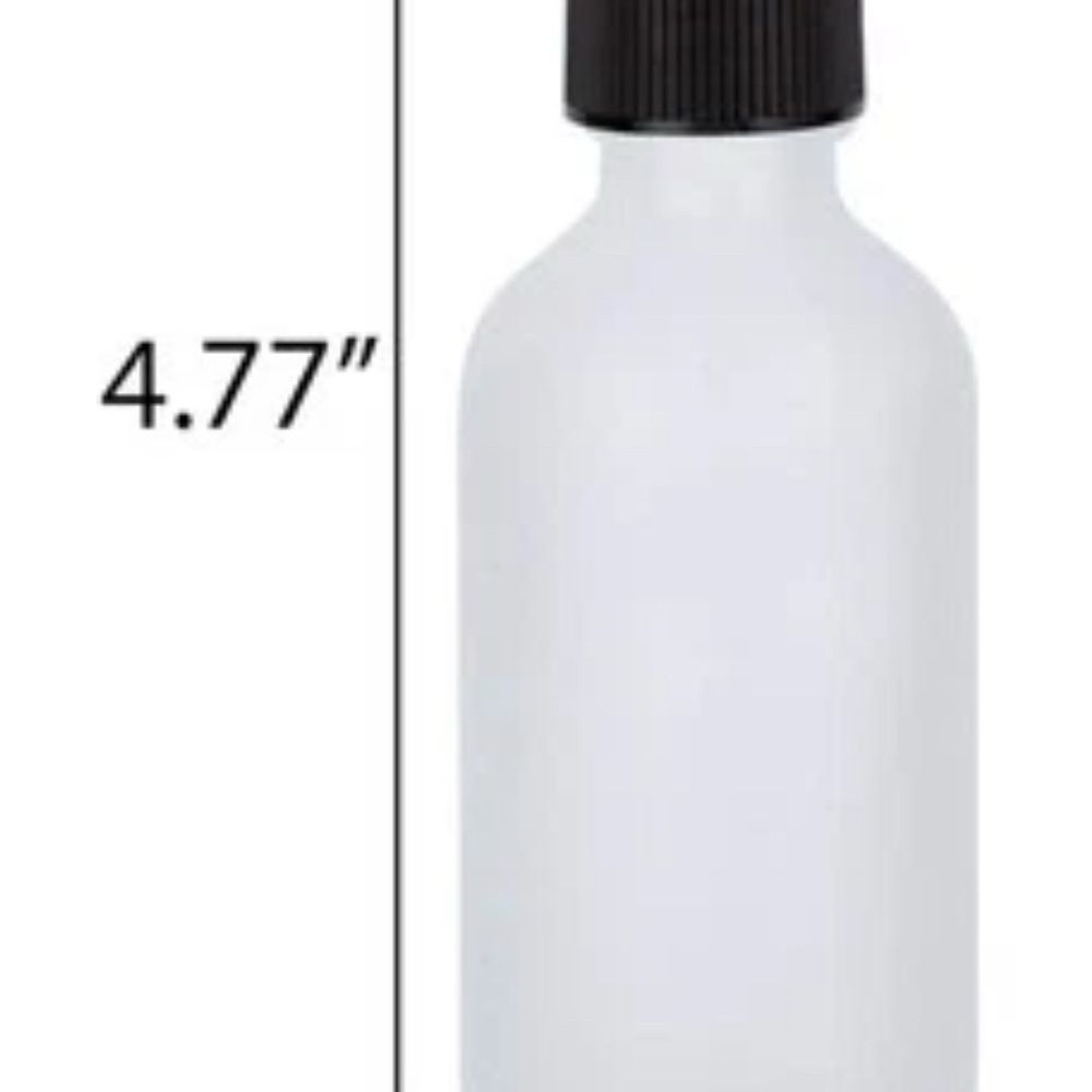 JUVITUS 2 OZ Frosted Clear Glass Boston Round Black Treatment pump bottle (20). - Picture 2 of 6